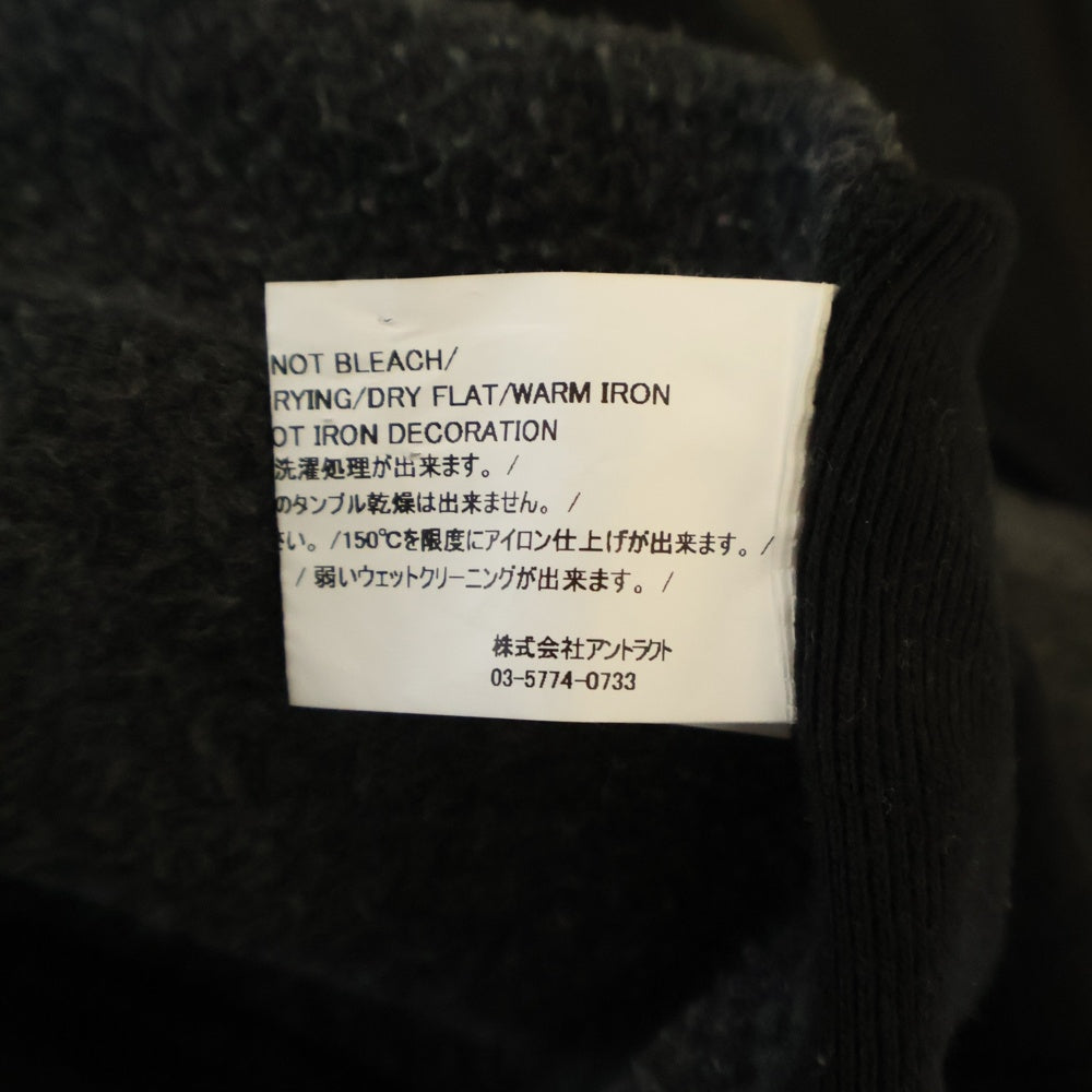 READY MADE(レディメイド) 24AW BIG HOODIE LOGO RE-CO-BK-00-00-285 ロゴ刺繍フーディ プルオーバースウェットパーカー ブラック