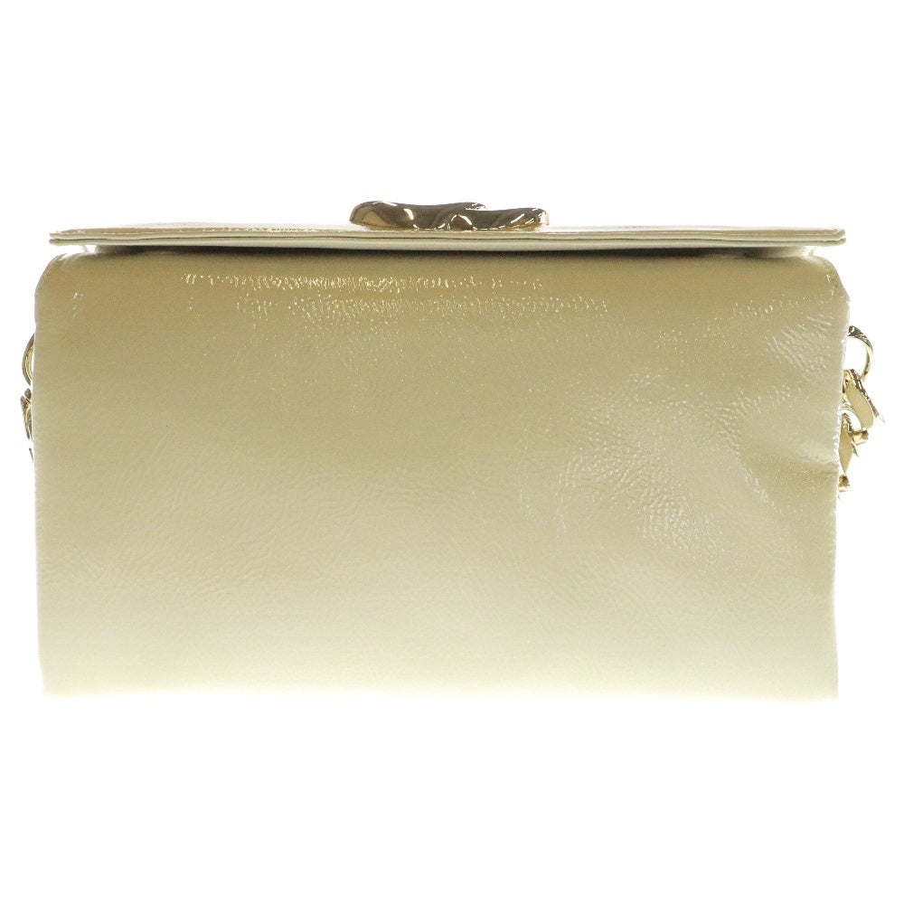 GUCCI(グッチ) ポシェット パテントレザー チェーン ショルダーバッグ ホワイト レディース 795902