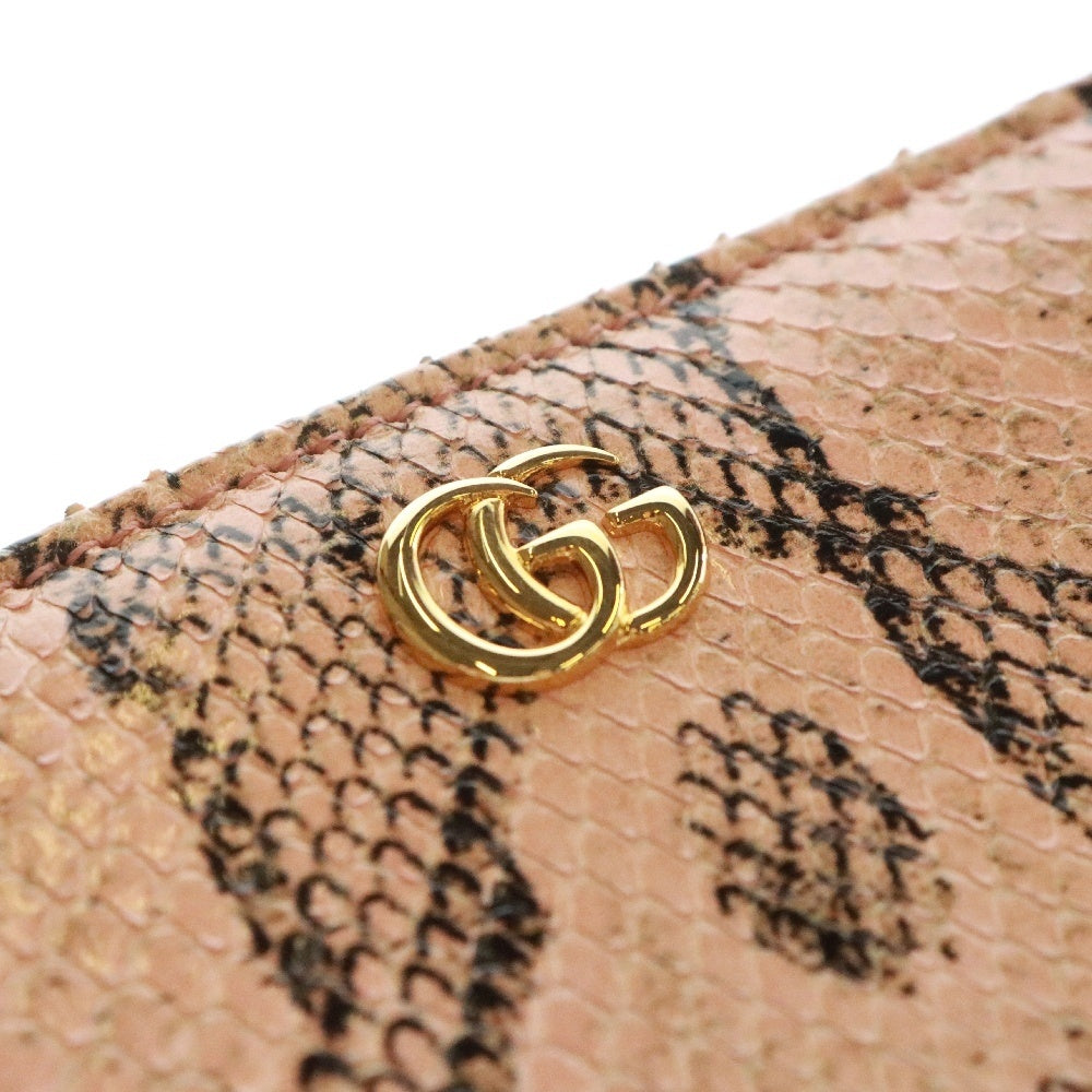 GUCCI(グッチ) GGマーモント レザー ラウンドジップ 長財布 ピンク レディース 456117