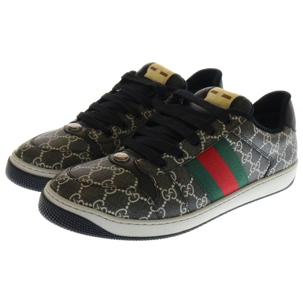 GUCCI(グッチ) スクリーナー GGマーモント シェリーライン レザー ローカット スニーカー グレー 763525