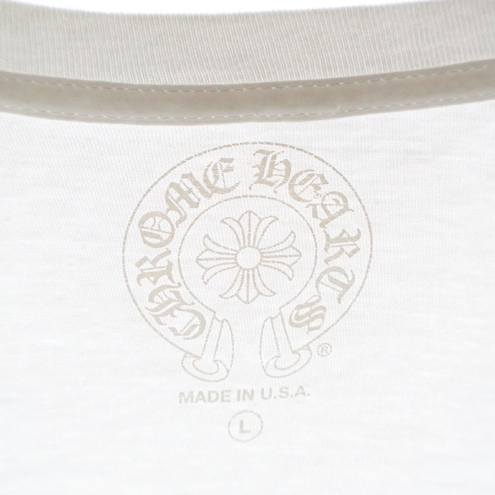 CHROME HEARTS(クロムハーツ) Horseshoe Arm Floral L/S Tee バックホースシュー アームフローラル 長袖Tシャツ ホワイト