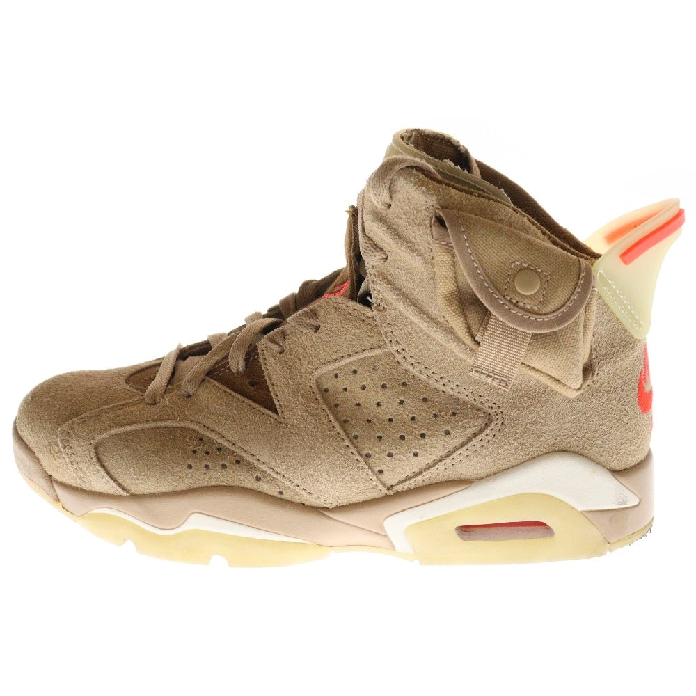 NIKE(ナイキ) ×TRAVIS SCOTT AIR JORDAN 6 RETRO SP BRITISH KAHKI ×トラヴィススコット エアジョーダン6 ハイカットスニーカー ベージュ US7.5/25.5cm
