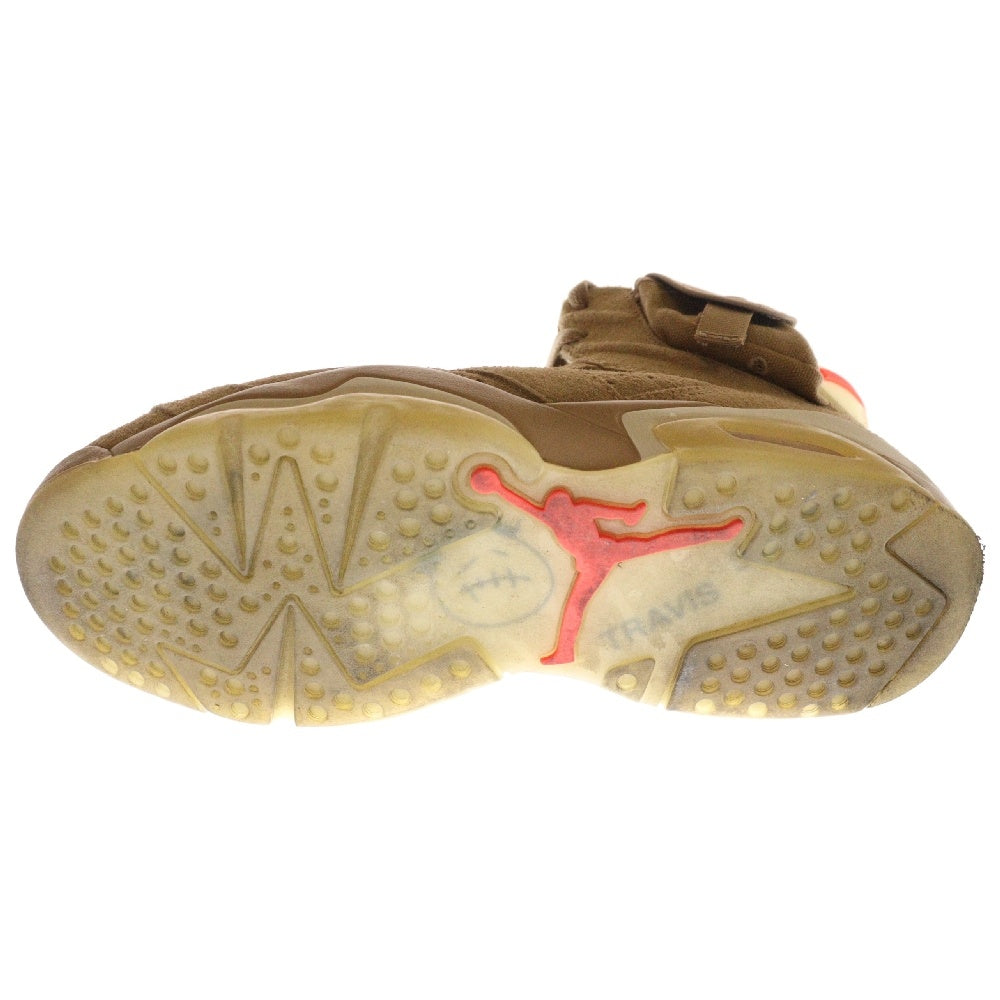 NIKE(ナイキ) ×TRAVIS SCOTT AIR JORDAN 6 RETRO SP BRITISH KAHKI ×トラヴィススコット エアジョーダン6 ハイカットスニーカー ベージュ US7.5/25.5cm