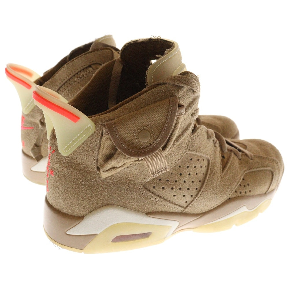 NIKE(ナイキ) ×TRAVIS SCOTT AIR JORDAN 6 RETRO SP BRITISH KAHKI ×トラヴィススコット エアジョーダン6 ハイカットスニーカー ベージュ US7.5/25.5cm