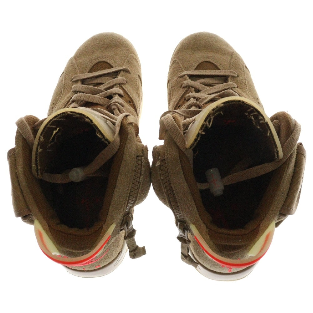 NIKE(ナイキ) ×TRAVIS SCOTT AIR JORDAN 6 RETRO SP BRITISH KAHKI ×トラヴィススコット エアジョーダン6 ハイカットスニーカー ベージュ US7.5/25.5cm