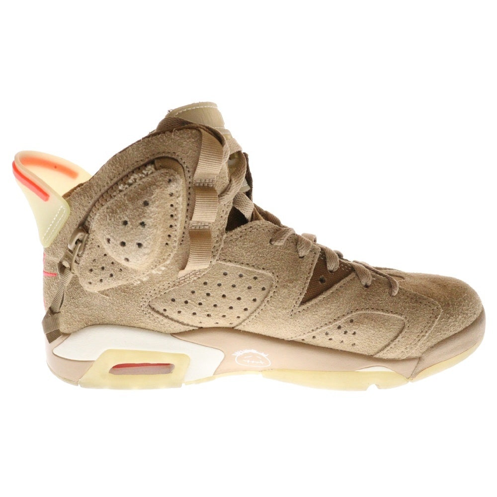 NIKE(ナイキ) ×TRAVIS SCOTT AIR JORDAN 6 RETRO SP BRITISH KAHKI ×トラヴィススコット エアジョーダン6 ハイカットスニーカー ベージュ US7.5/25.5cm