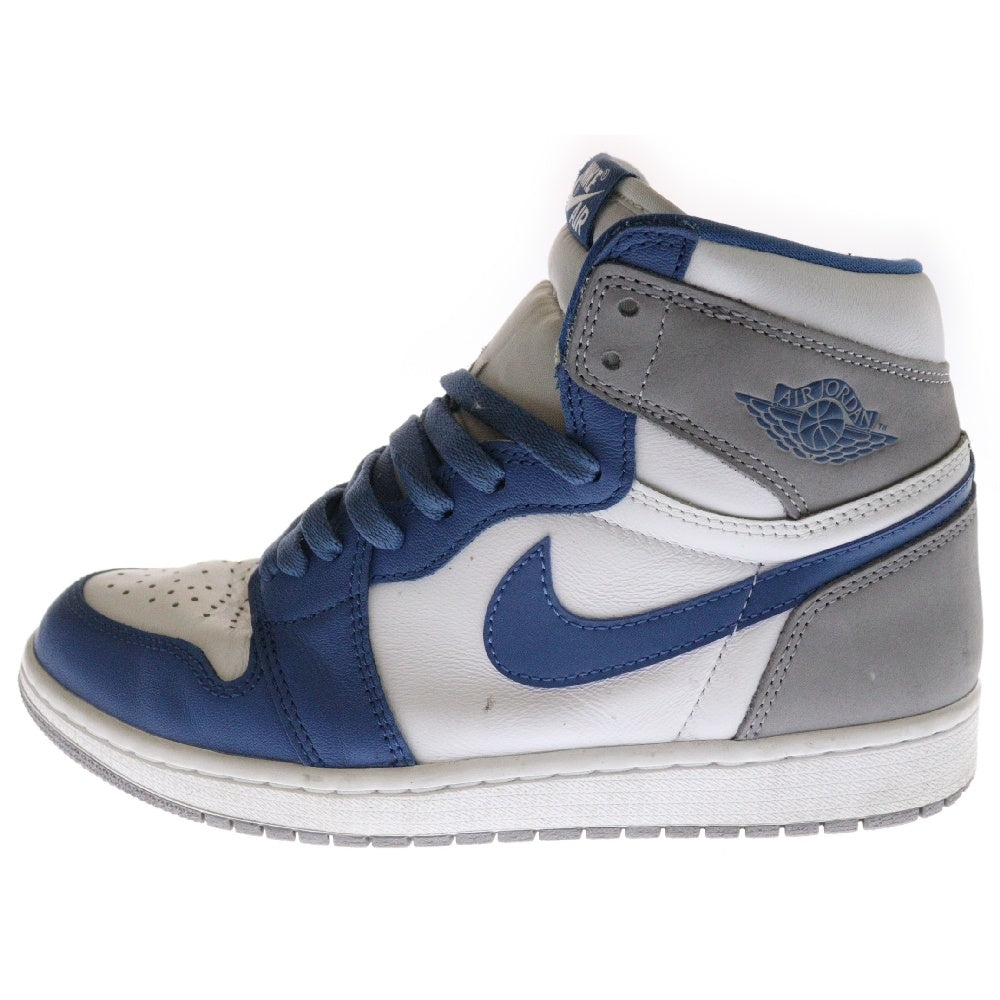 NIKE(ナイキ) AIR JORDAN 1 RETRO HIGH OG TRUE BLUE DZ5485-410 エアジョーダン1 トゥルーブルー ハイカットスニーカー グレー/ブルー US8.5/26.5cm