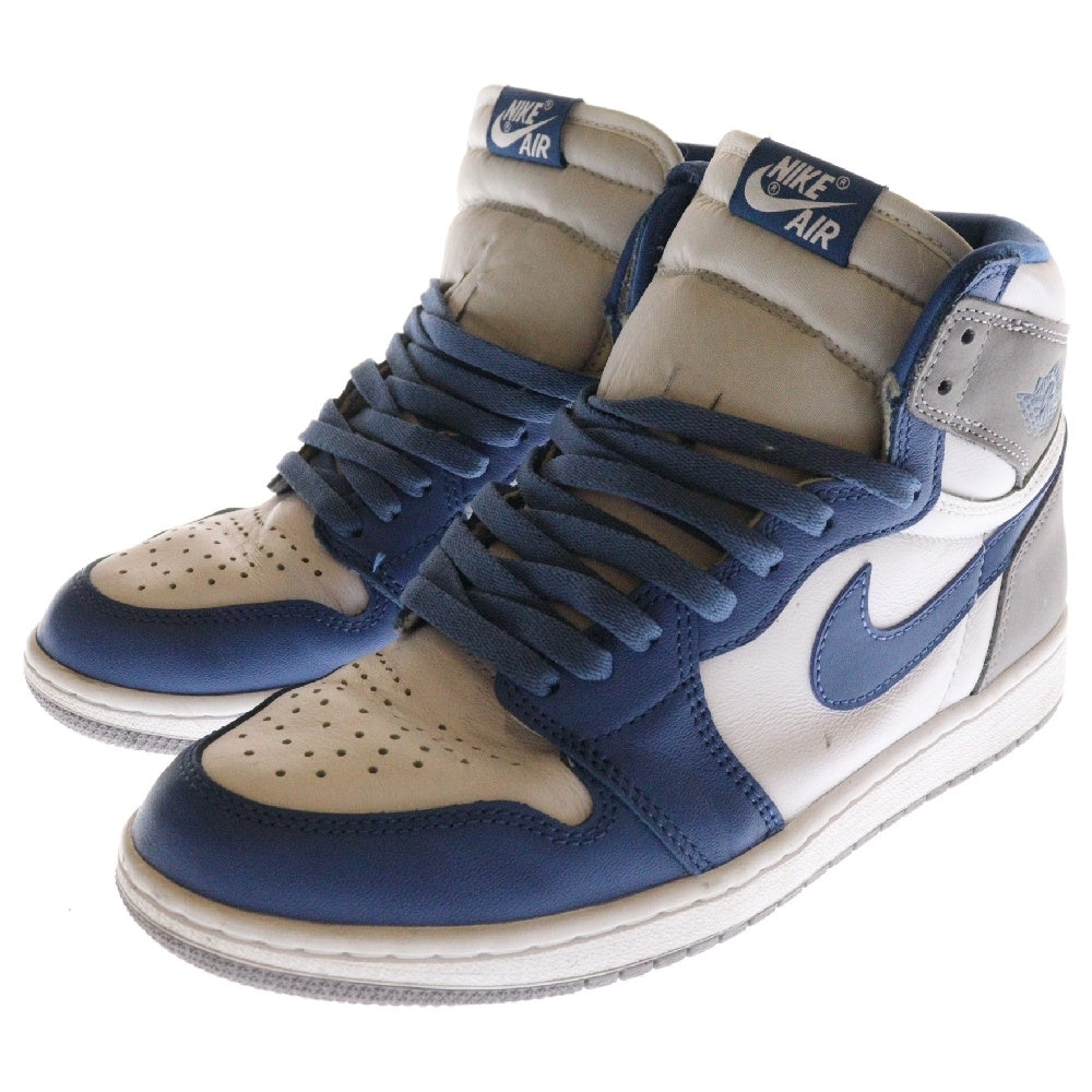 NIKE(ナイキ) AIR JORDAN 1 RETRO HIGH OG TRUE BLUE DZ5485-410 エアジョーダン1 トゥルーブルー ハイカットスニーカー グレー/ブルー US8.5/26.5cm