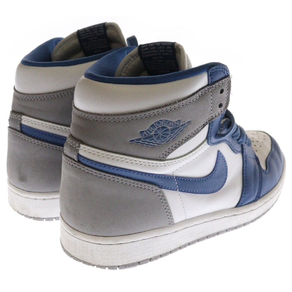 NIKE(ナイキ) AIR JORDAN 1 RETRO HIGH OG TRUE BLUE DZ5485-410 エアジョーダン1 トゥルーブルー ハイカットスニーカー グレー/ブルー US8.5/26.5cm