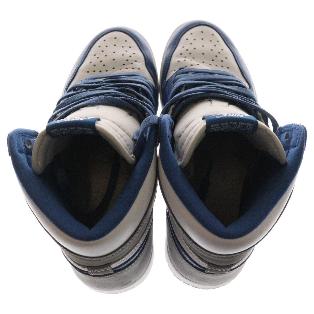 NIKE(ナイキ) AIR JORDAN 1 RETRO HIGH OG TRUE BLUE DZ5485-410 エアジョーダン1 トゥルーブルー ハイカットスニーカー グレー/ブルー US8.5/26.5cm