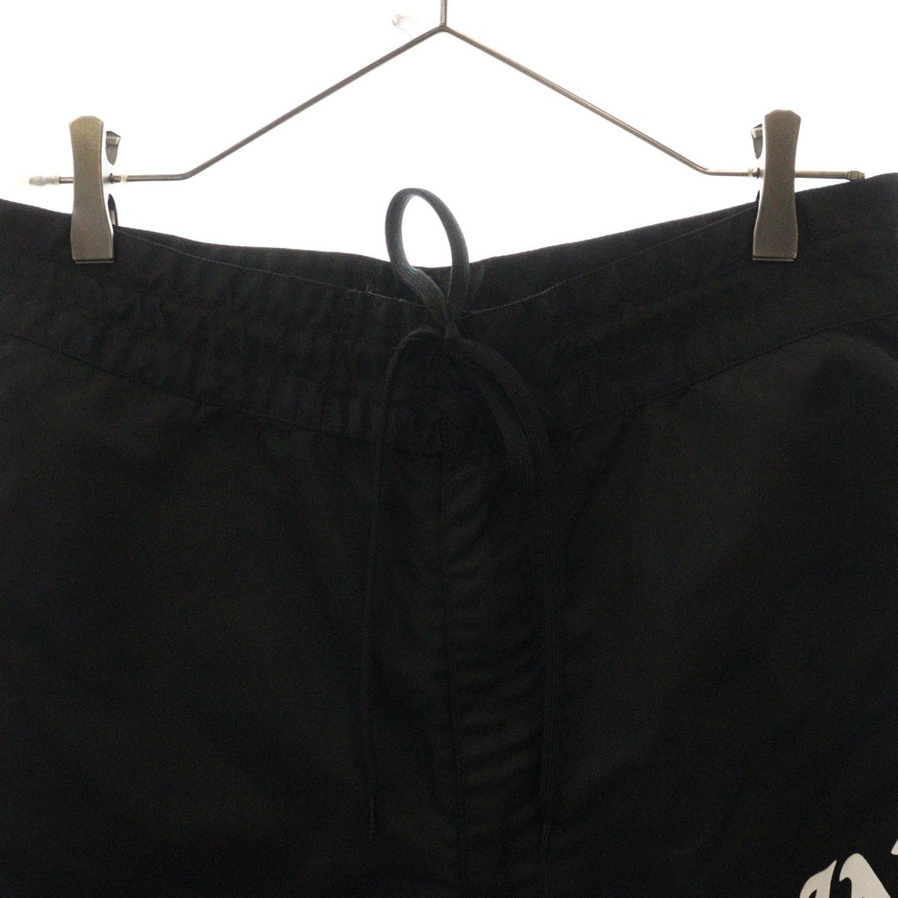 SAINT MICHAEL(セントマイケル) 23SS SWIMMING SHORT SM-S23-0000-065 ロゴプリント ナイロンショーツ ハーフパンツ ブラック