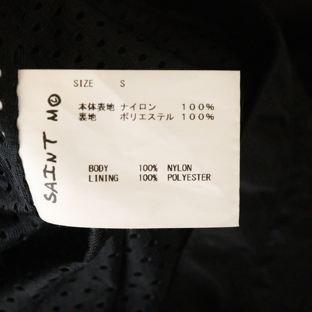 SAINT MICHAEL(セントマイケル) 23SS SWIMMING SHORT SM-S23-0000-065 ロゴプリント ナイロンショーツ ハーフパンツ ブラック