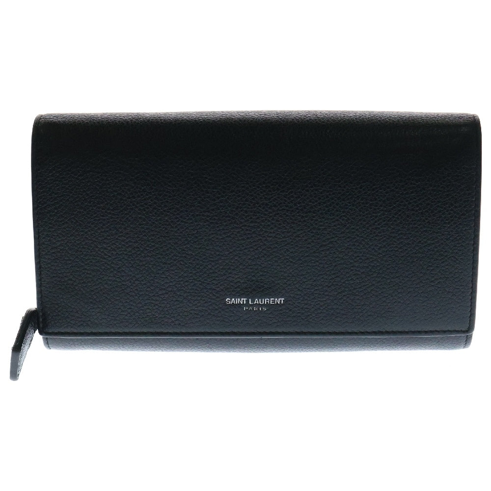 SAINT LAURENT PARIS(サンローランパリ) クラシック レザー二つ折り長財布 ブラック