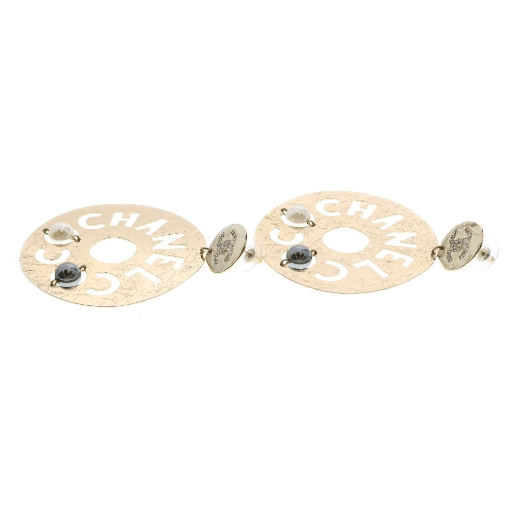 CHANEL(シャネル) ココマーク ラインストーンパールピアス ゴールド