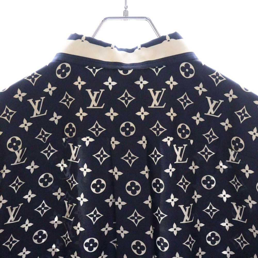LOUIS VUITTON(ルイヴィトン) 23SS L/S Masculine Pajama Shirt RW231W TR0 FOTP07 モノグラム マスキュリン シルク長袖パジャマシャツ ネイビー/クリーム