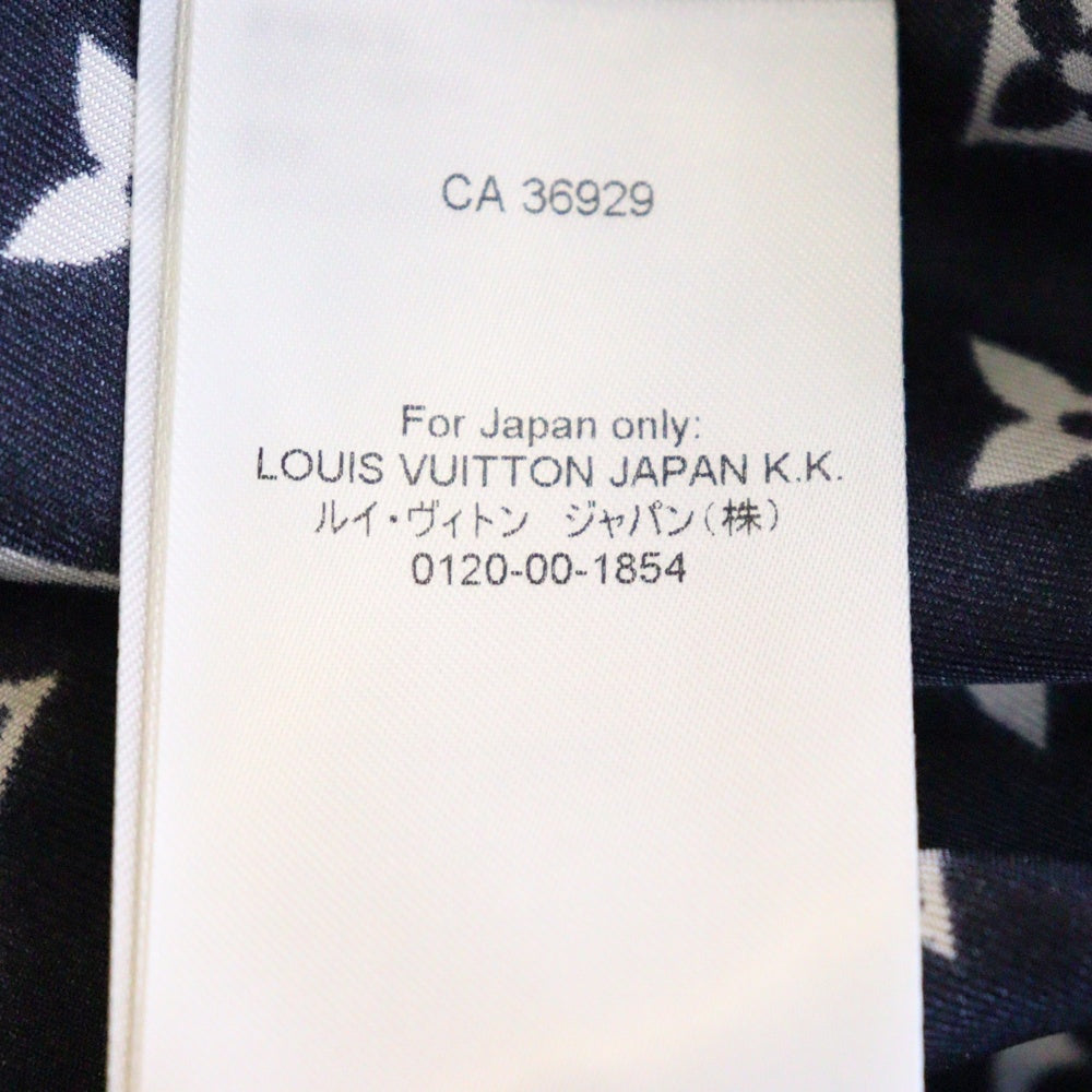 LOUIS VUITTON(ルイヴィトン) 23SS L/S Masculine Pajama Shirt RW231W TR0 FOTP07 モノグラム マスキュリン シルク長袖パジャマシャツ ネイビー/クリーム