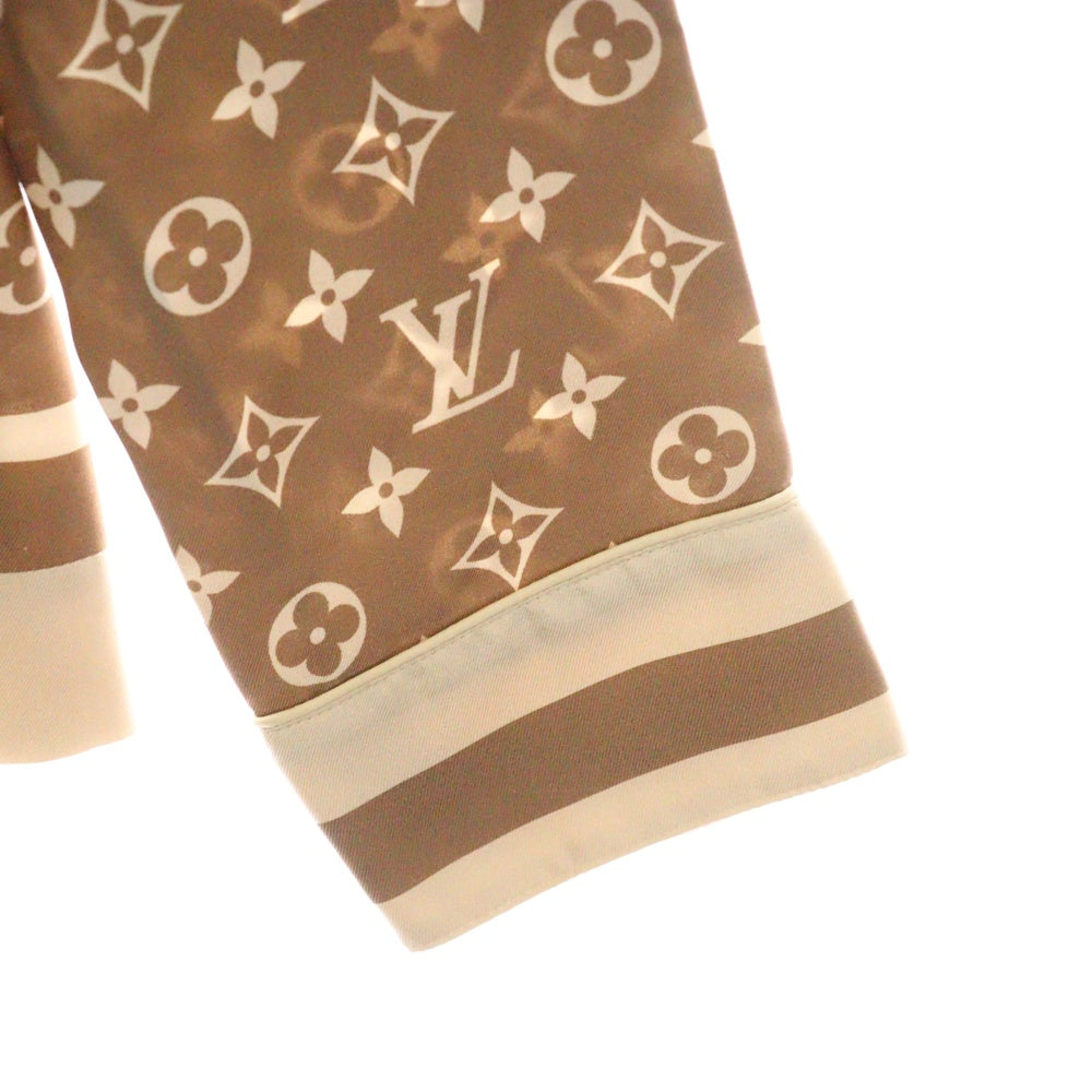 LOUIS VUITTON(ルイヴィトン) 22AW L/S Pajama Shirt W/Pocket RW231D TR0 FOTP06 モノグラム フロントポケット シルク長袖パジャマシャツ ベージュ/クリーム
