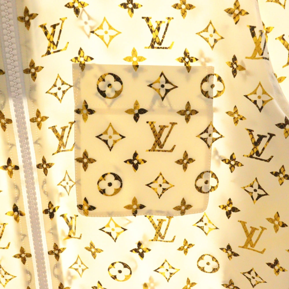 LOUIS VUITTON(ルイヴィトン) 23SS L/S Zipped Shirt RW231B 148 FOTO39 モノグラム ジップアップシルク長袖シャツ ホワイト/イエロー