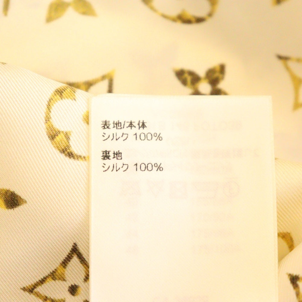 LOUIS VUITTON(ルイヴィトン) 23SS L/S Zipped Shirt RW231B 148 FOTO39 モノグラム ジップアップシルク長袖シャツ ホワイト/イエロー
