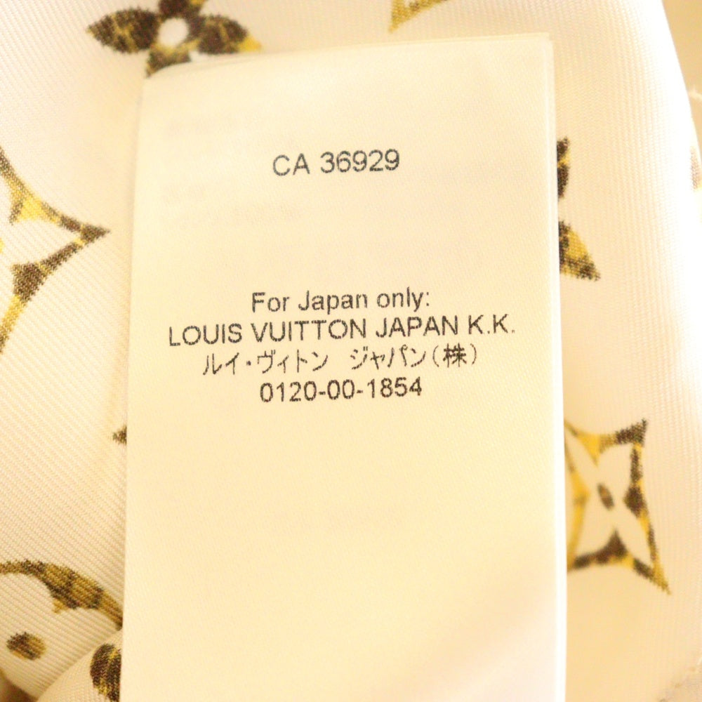 LOUIS VUITTON(ルイヴィトン) 23SS L/S Zipped Shirt RW231B 148 FOTO39 モノグラム ジップアップシルク長袖シャツ ホワイト/イエロー