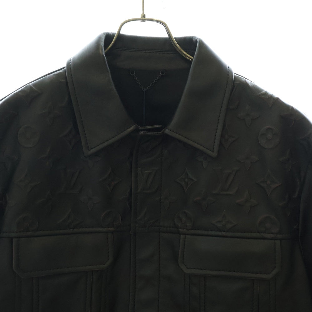 LOUIS VUITTON(ルイヴィトン) 23SS Monogram Trucker Leather Jacket RM2319 UM4 HOL12E モノグラム レザートラッカージャケット ブラック