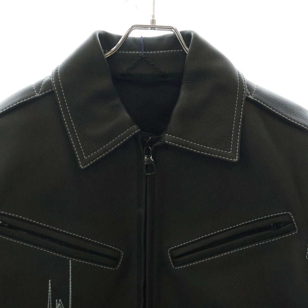 LOUIS VUITTON(ルイヴィトン) 23SS LV Frequency Chic Leather Blouson RM2319 VN6 HOL10E フリークエンシー シックレザーブルゾン ジャケット ブラック