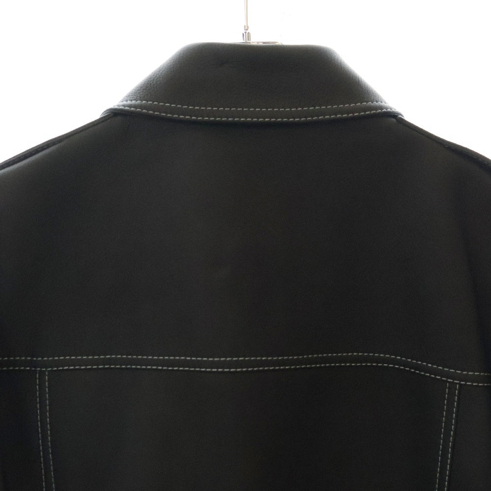 LOUIS VUITTON(ルイヴィトン) 23SS LV Frequency Chic Leather Blouson RM2319 VN6 HOL10E フリークエンシー シックレザーブルゾン ジャケット ブラック