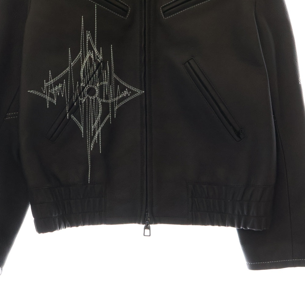 LOUIS VUITTON(ルイヴィトン) 23SS LV Frequency Chic Leather Blouson RM2319 VN6 HOL10E フリークエンシー シックレザーブルゾン ジャケット ブラック