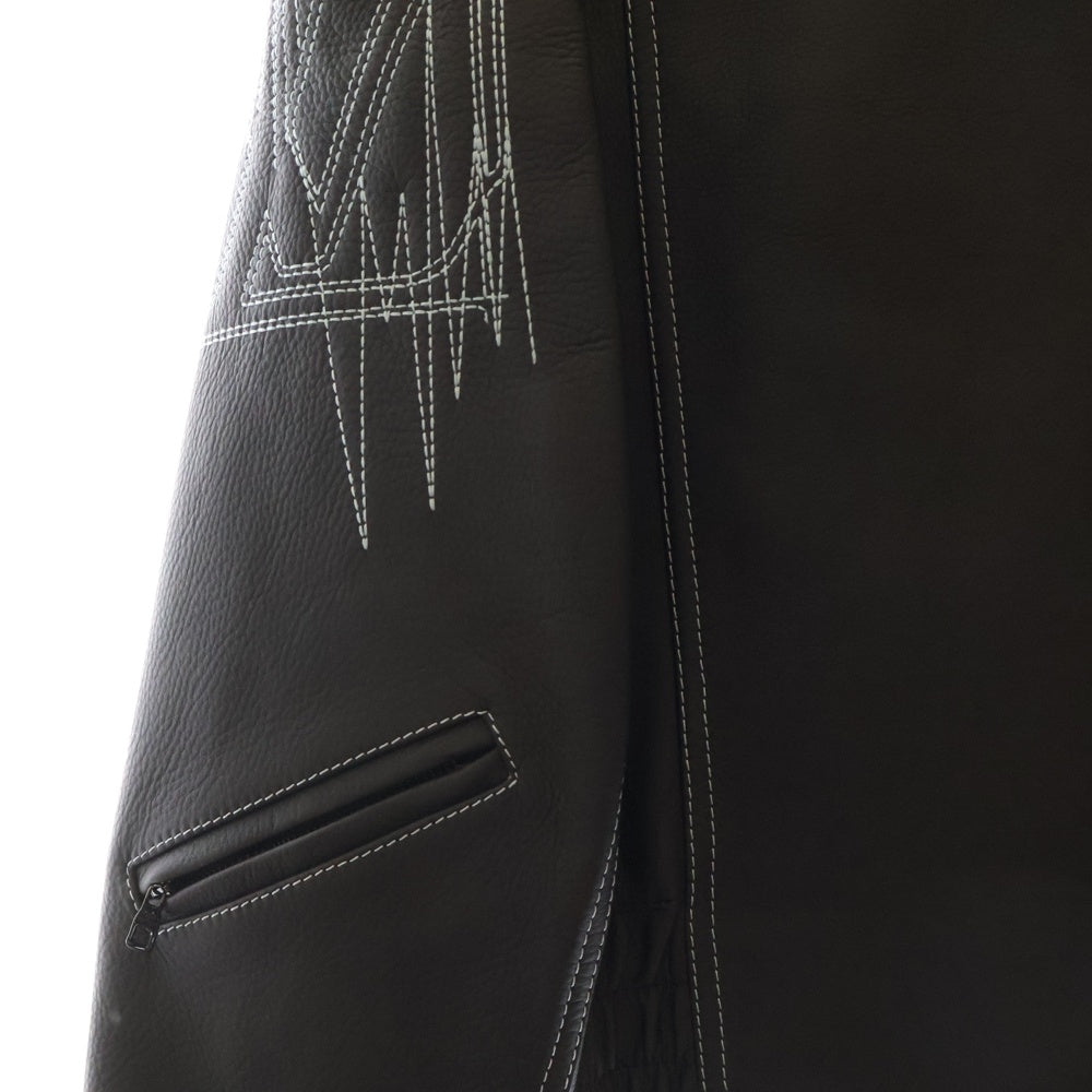 LOUIS VUITTON(ルイヴィトン) 23SS LV Frequency Chic Leather Blouson RM2319 VN6 HOL10E フリークエンシー シックレザーブルゾン ジャケット ブラック