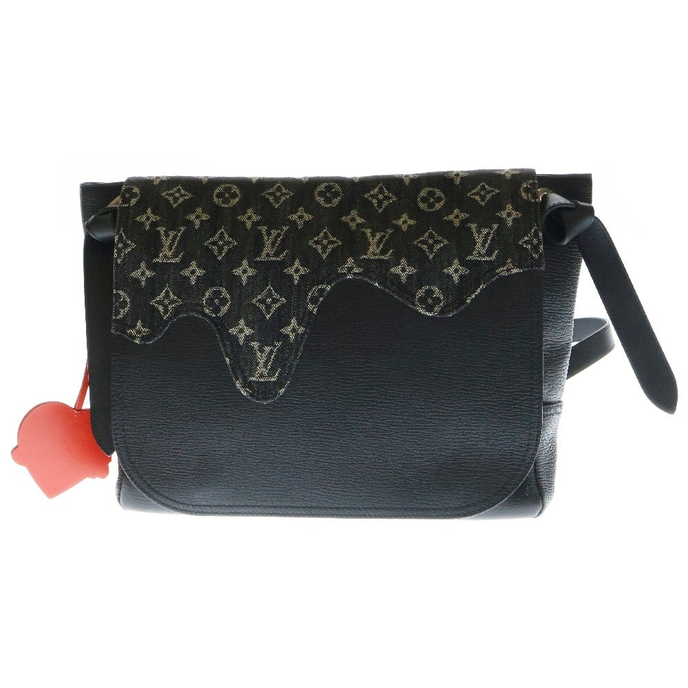 LOUIS VUITTON(ルイヴィトン) ×NIGO ニゴー モノグラムドリップ ブザストーキョー デニムキャンバス カーフ ショルダーバッグ ブラック M45971