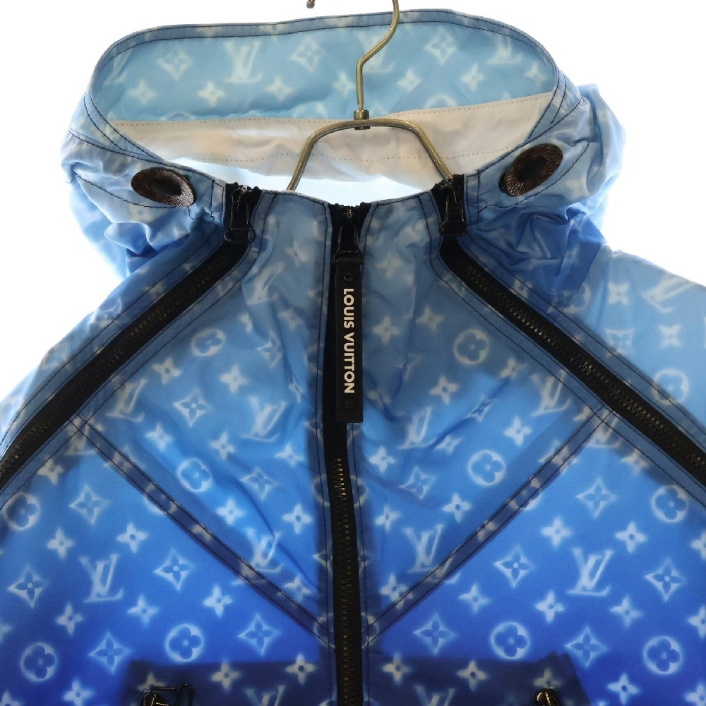 LOUIS VUITTON(ルイヴィトン) Long Hooded Zip-up Parka RW231W V69 FOOW44 モノグラムナイロンロングジップパーカー ブルー