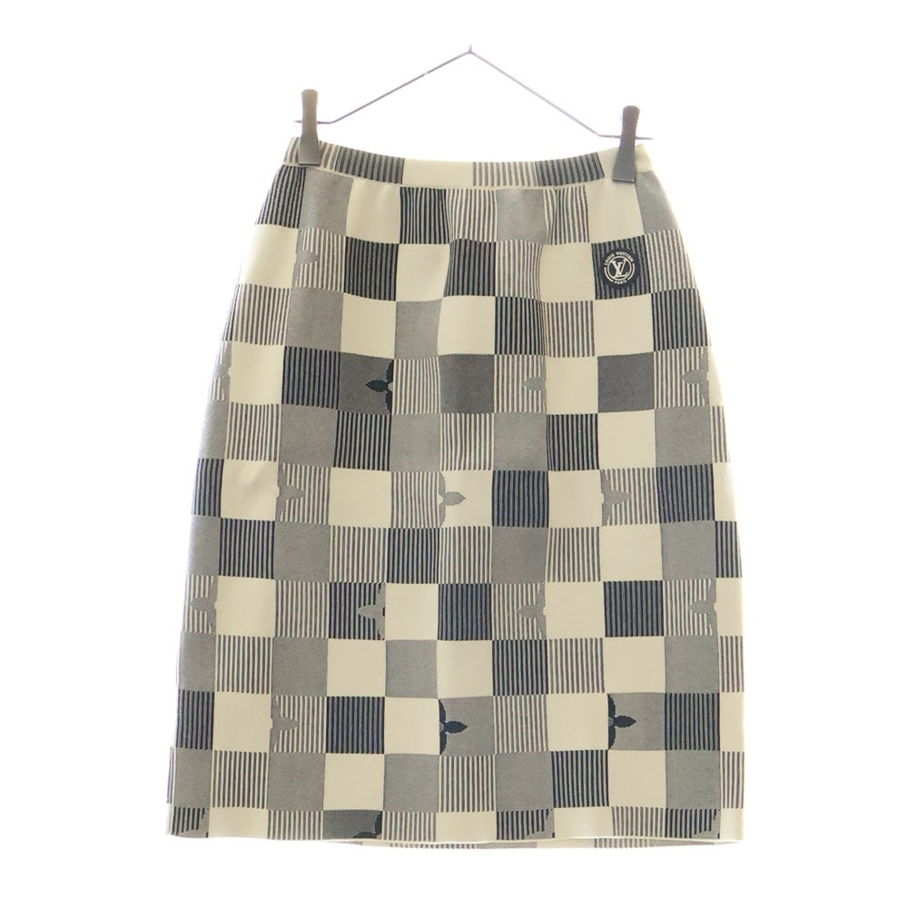 LOUIS VUITTON(ルイヴィトン) 23SS Damier Straight Skirt RW231W XL0 FOKZ06 ダミエ ストレートスカート ホワイト/ブラック レディース