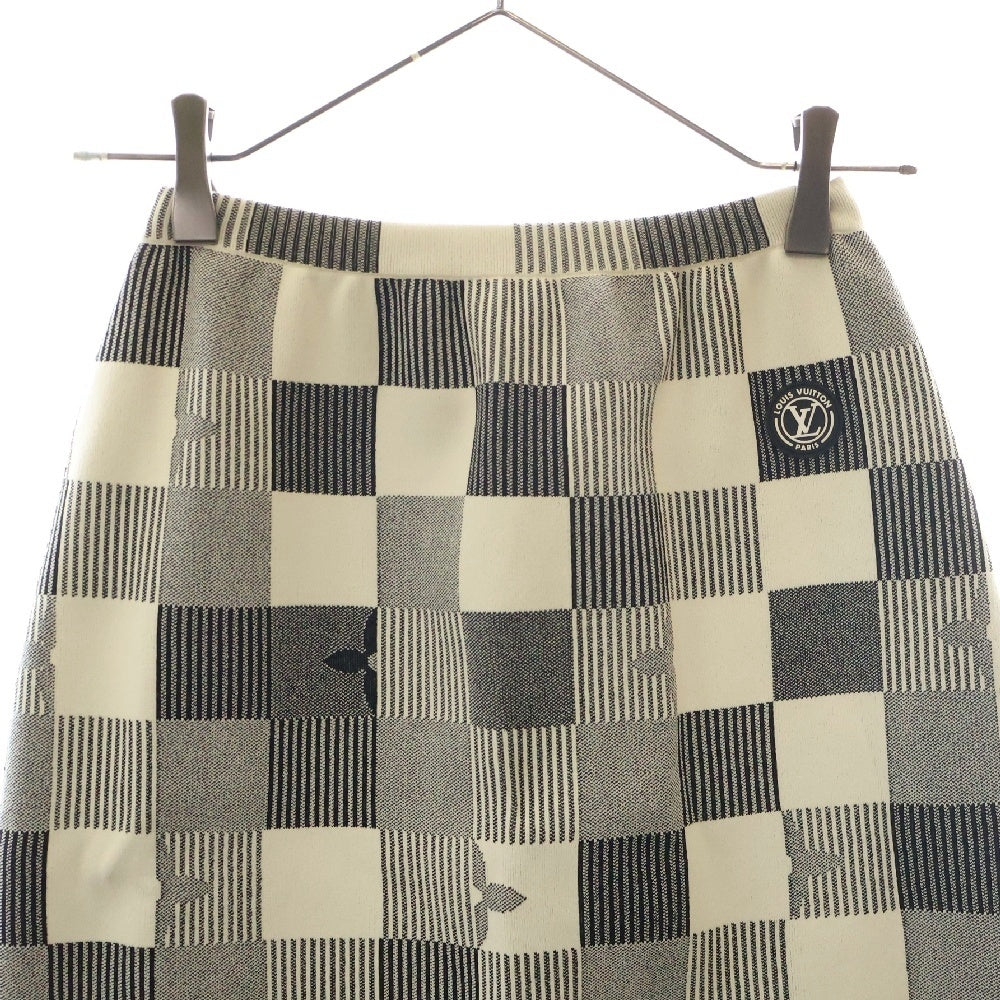 LOUIS VUITTON(ルイヴィトン) 23SS Damier Straight Skirt RW231W XL0 FOKZ06 ダミエ ストレートスカート ホワイト/ブラック レディース