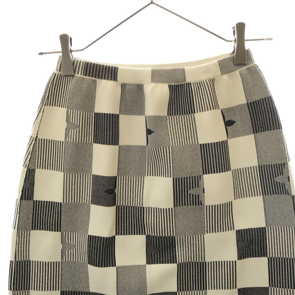 LOUIS VUITTON(ルイヴィトン) 23SS Damier Straight Skirt RW231W XL0 FOKZ06 ダミエ ストレートスカート ホワイト/ブラック レディース