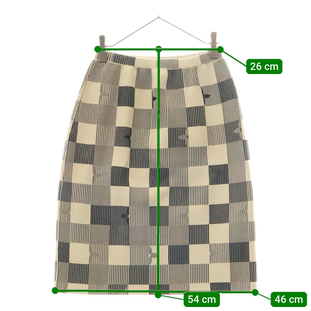 LOUIS VUITTON(ルイヴィトン) 23SS Damier Straight Skirt RW231W XL0 FOKZ06 ダミエ ストレートスカート ホワイト/ブラック レディース