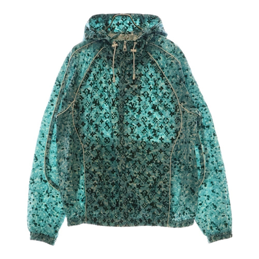 LOUIS VUITTON(ルイヴィトン) 23AW Monogram Pointillism Windbreaker RM232M ZS2 HPB10W モノグラムプリンテッドウィンドブレーカー ナイロンジップパーカー ブルー