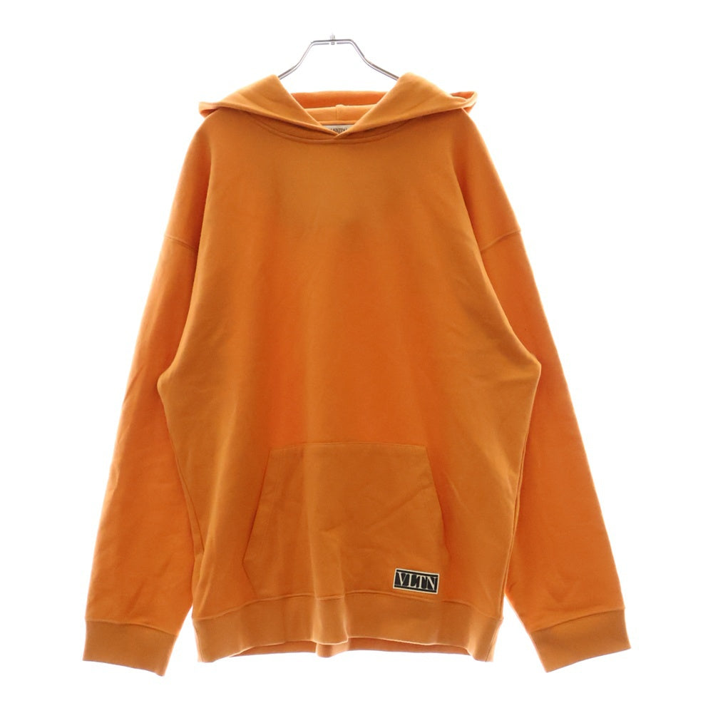 VALENTINO(ヴァレンチノ) Rubber Patch VLTN Logo Hoodie VV0MF18F7EY ラバーパッチ付きスウェットパーカー フーディ オレンジ