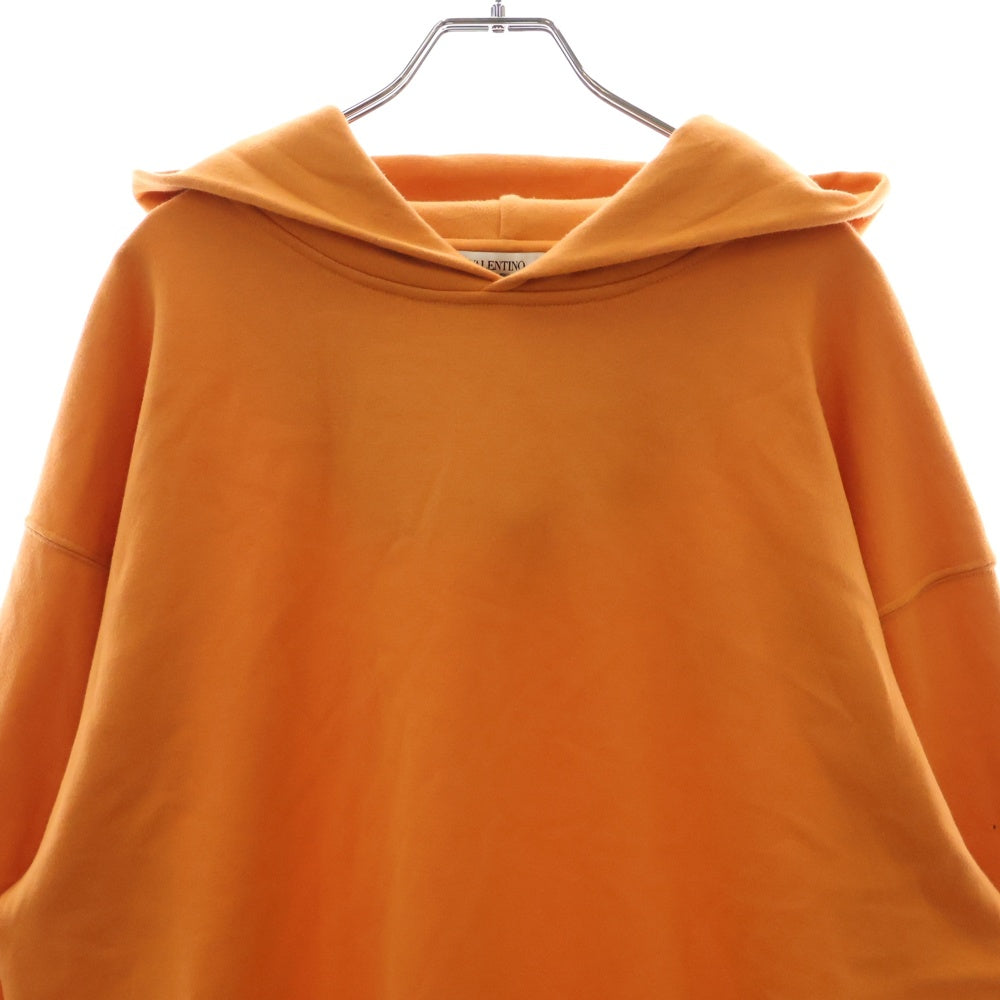VALENTINO(ヴァレンチノ) Rubber Patch VLTN Logo Hoodie VV0MF18F7EY ラバーパッチ付きスウェットパーカー フーディ オレンジ