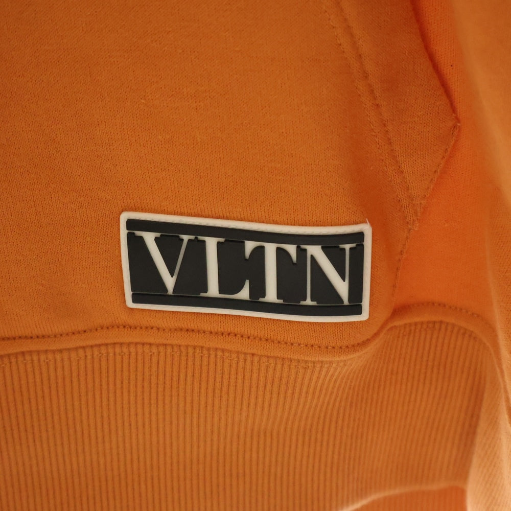 VALENTINO(ヴァレンチノ) Rubber Patch VLTN Logo Hoodie VV0MF18F7EY ラバーパッチ付きスウェットパーカー フーディ オレンジ