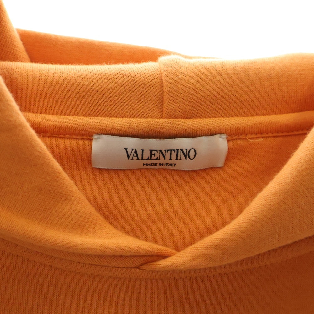 VALENTINO(ヴァレンチノ) Rubber Patch VLTN Logo Hoodie VV0MF18F7EY ラバーパッチ付きスウェットパーカー フーディ オレンジ