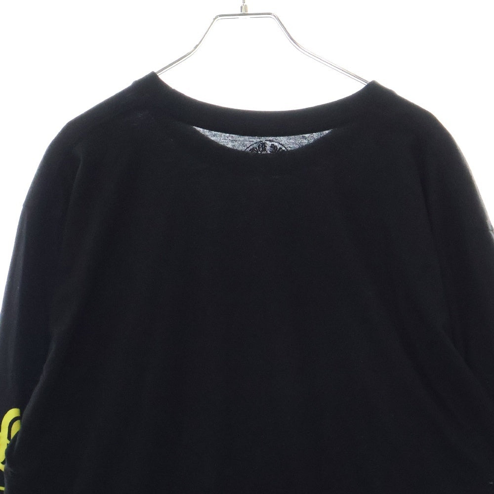 CHROME HEARTS(クロムハーツ) Neck Logo L/S Tee ネック ロゴ プリント長袖Tシャツ カットソー ブラック/イエロー