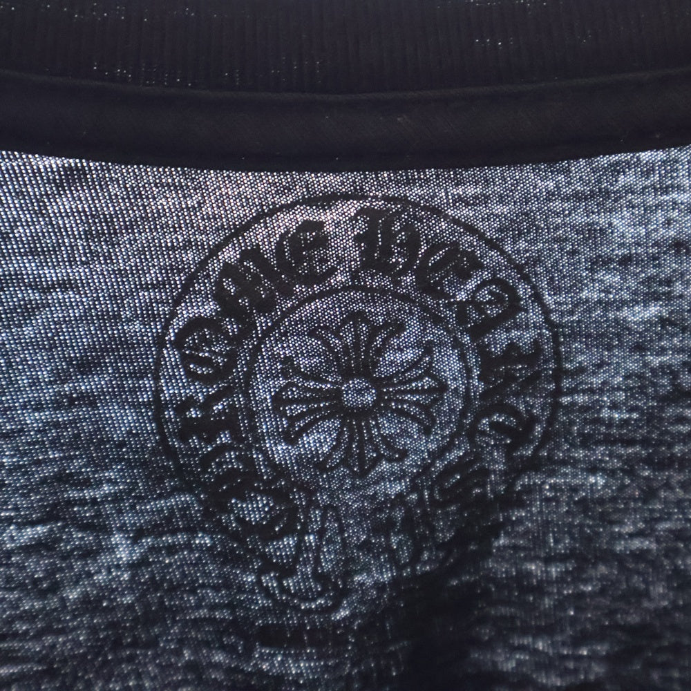 CHROME HEARTS(クロムハーツ) Neck Logo L/S Tee ネック ロゴ プリント長袖Tシャツ カットソー ブラック/イエロー