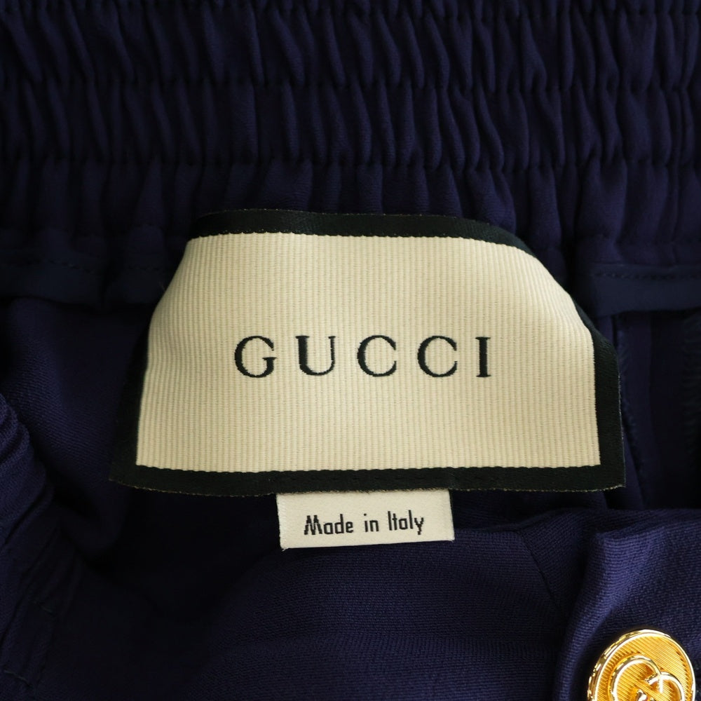 GUCCI(グッチ) インターロッキングGボタン レーヨン ウエストゴムパンツ レディース ネイビー 611282 ZKR01