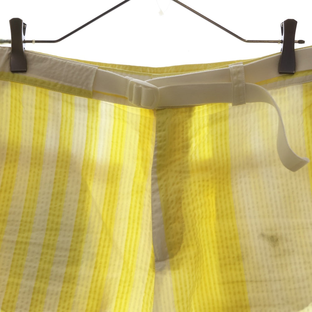 MAISON KITSUNE(メゾンキツネ) POOLSIDE STRIPES PANTS KM01422WC4018 プールサイドストライプショートパンツ ハーフパンツ ホワイト/イエロー