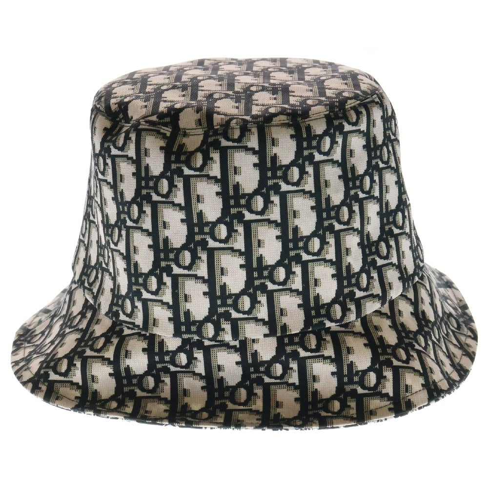 Christian Dior(クリスチャンディオール) オブリーク パリデザインリバーシブルバケットハット ホワイト/ブラック