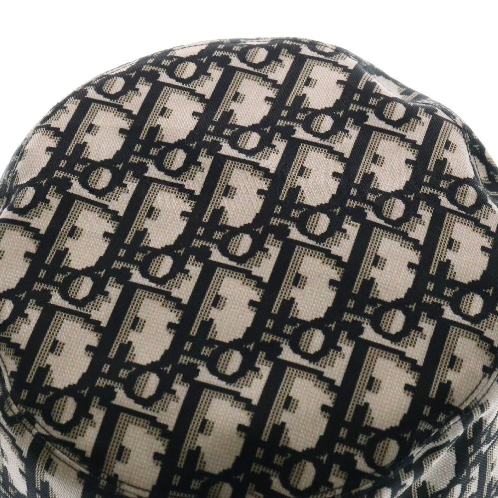 Christian Dior(クリスチャンディオール) オブリーク パリデザインリバーシブルバケットハット ホワイト/ブラック