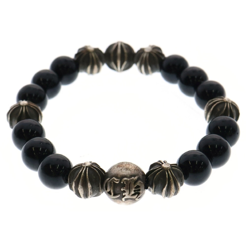CHROME HEARTS(クロムハーツ) 10mm BEAD ビーズブレスレット クロスボール シルバー/ブラック
