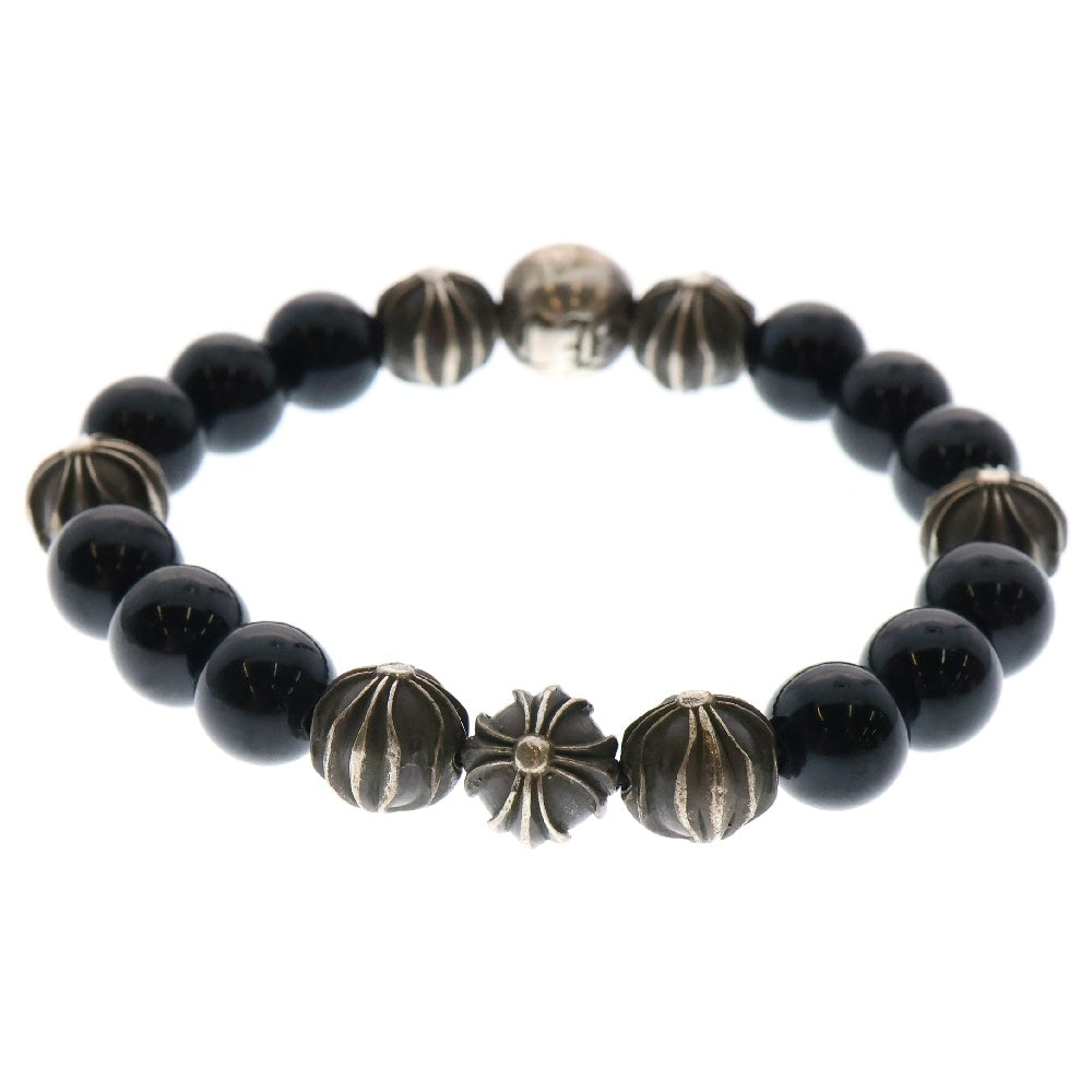 CHROME HEARTS(クロムハーツ) 10mm BEAD ビーズブレスレット クロスボール シルバー/ブラック