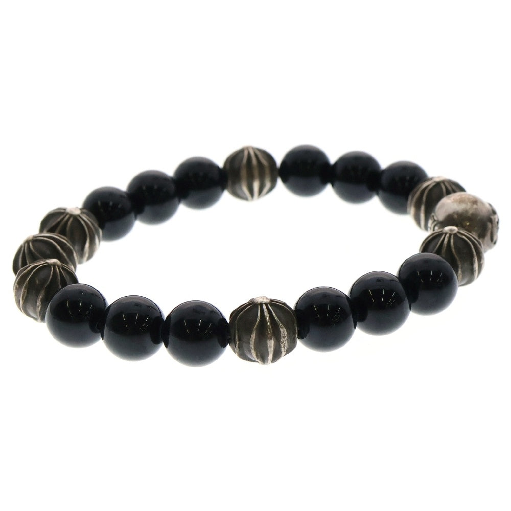 CHROME HEARTS(クロムハーツ) 10mm BEAD ビーズブレスレット クロスボール シルバー/ブラック