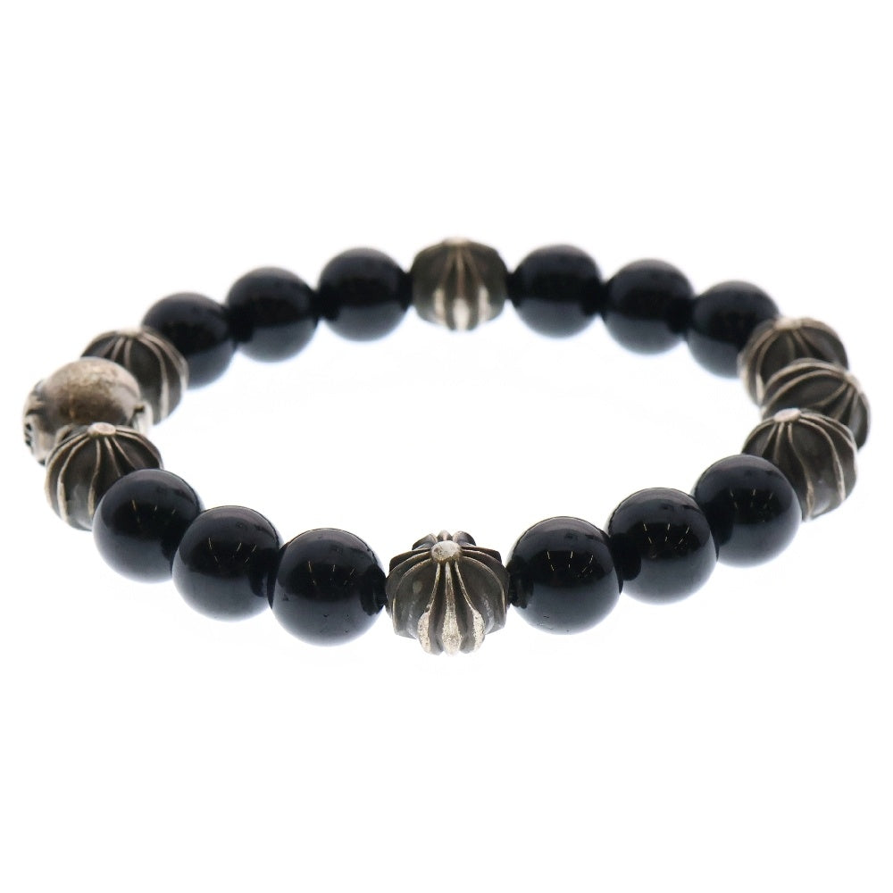 CHROME HEARTS(クロムハーツ) 10mm BEAD ビーズブレスレット クロスボール シルバー/ブラック